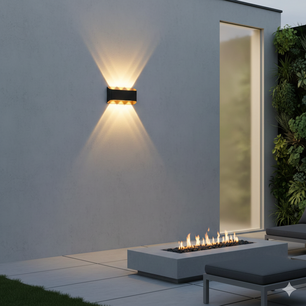 6W Rose Gold Up Down Outdoor LED Wall Light