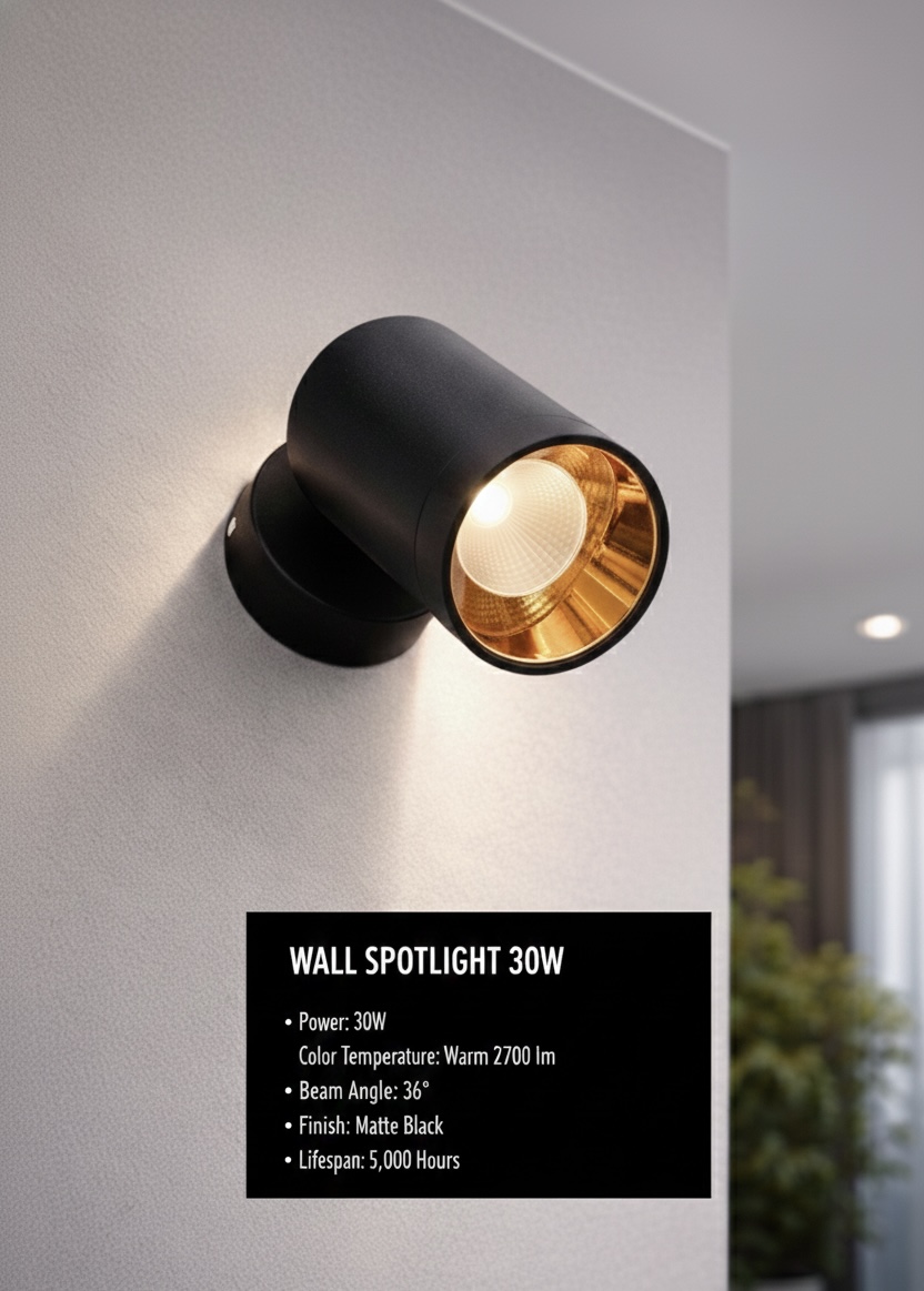 30W LED Wall Spot Light – Rose Gold