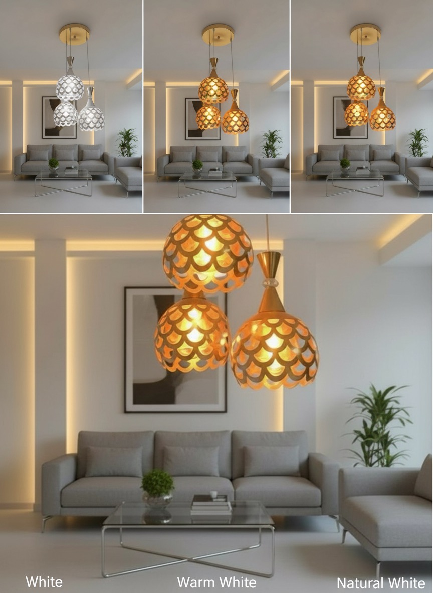 Rose Gold 3 Head Pendant Light