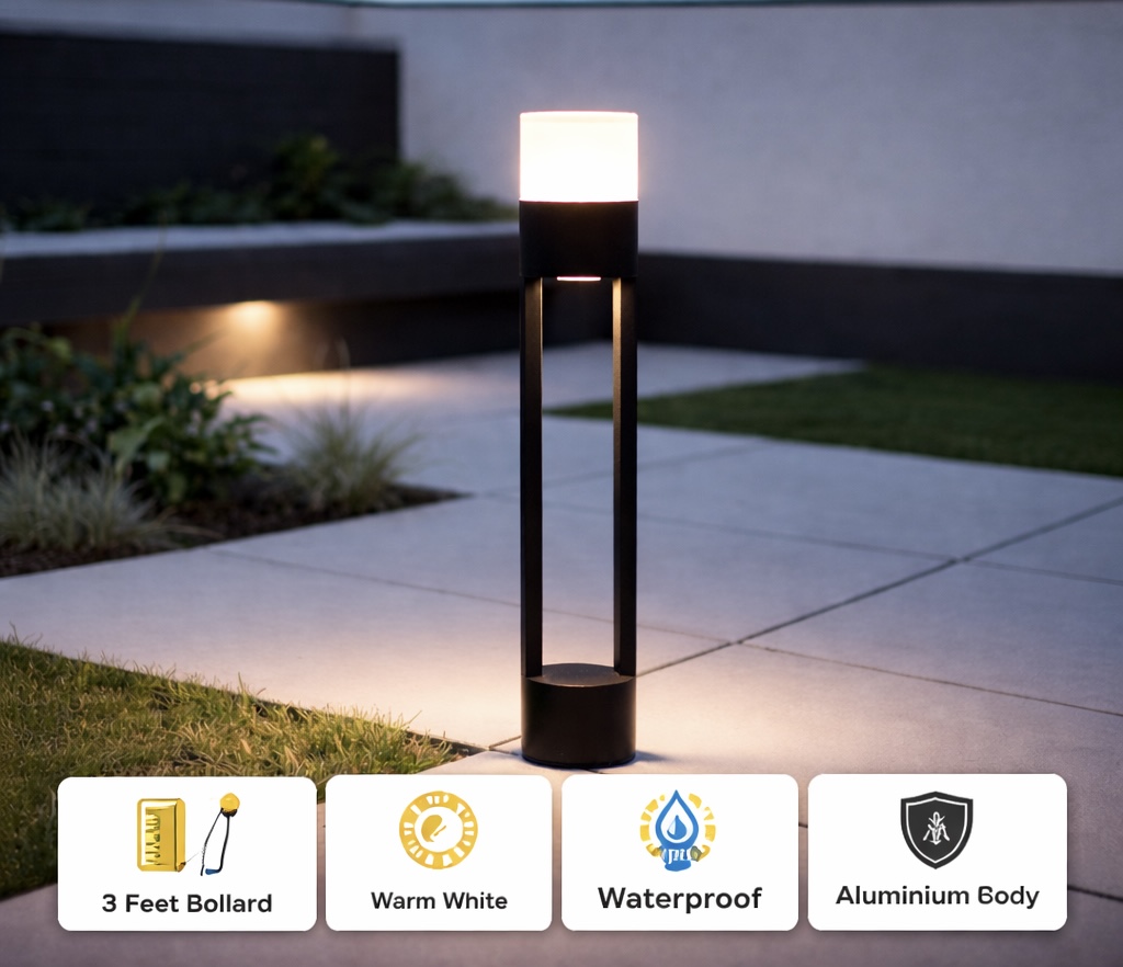 3 Feet LED Bollard Light Outdoor