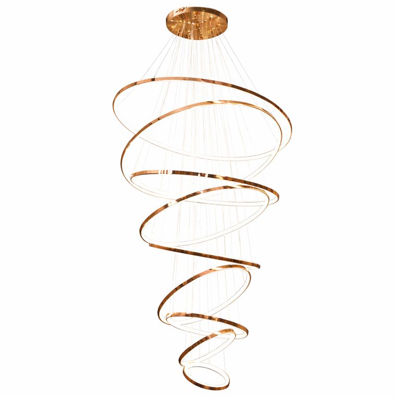 Rose Gold Spiral LED Chandelier Light