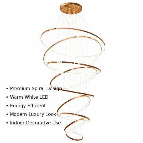Rose Gold Spiral LED Chandelier Light