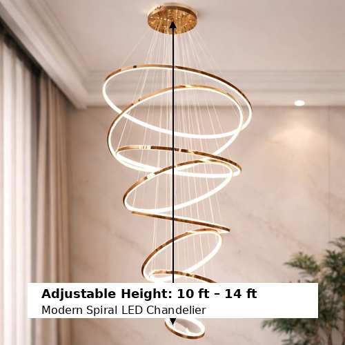 Rose Gold Spiral LED Chandelier Light