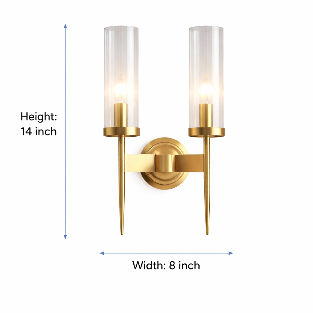 Amber Glass Dual Wall Light