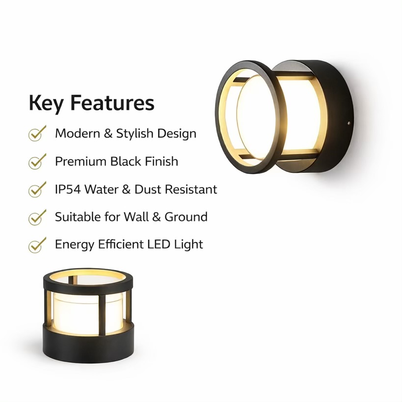 Modern Outdoor LED Wall & Garden Light