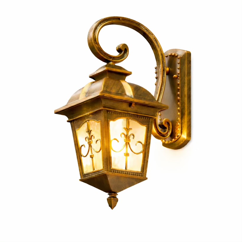 Vintage Golden Outdoor Gate Light