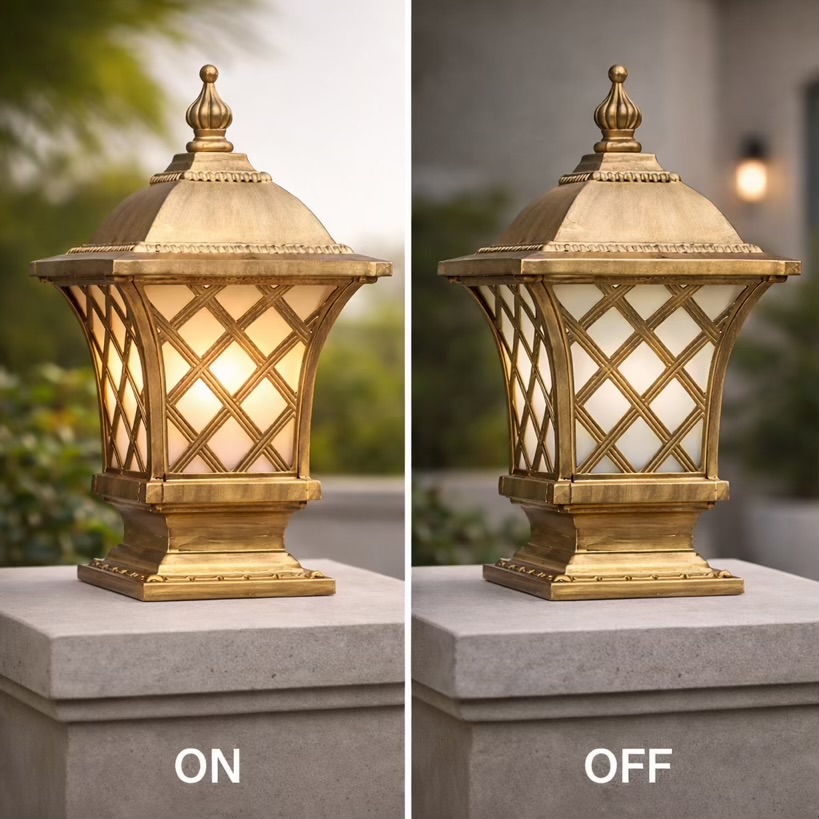 Outdoor Gate Pillar Lantern Light – Warm Glow