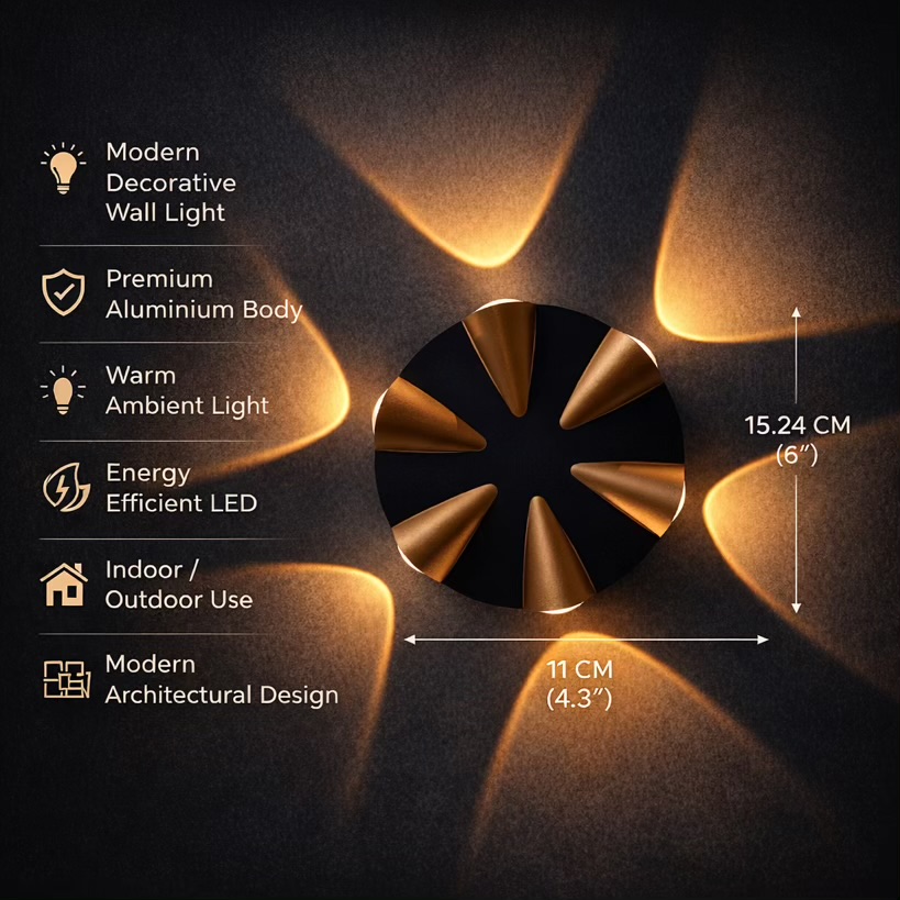 Six Way Outdoor LED Wall Light – Modern Exterior Light