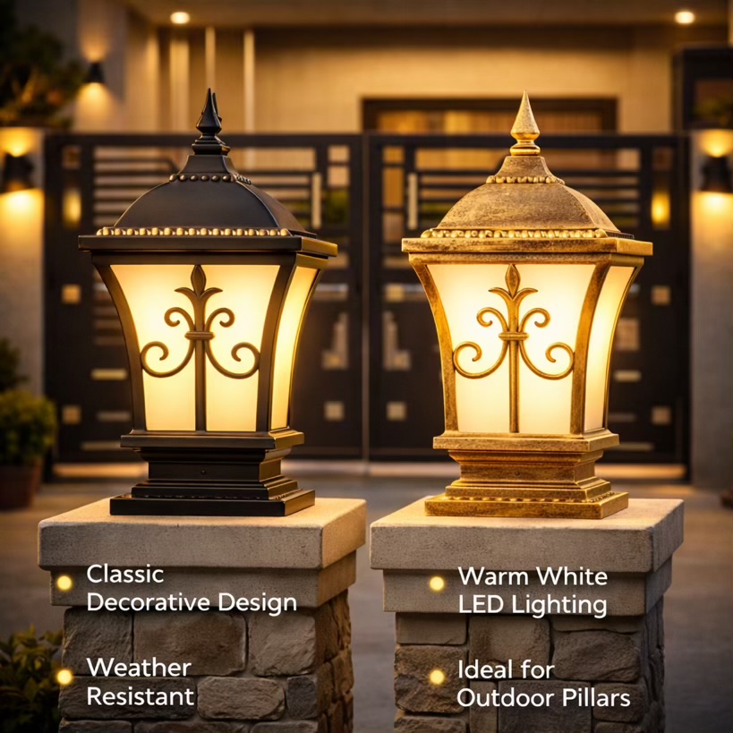 Outdoor Main Gate Pillar Light