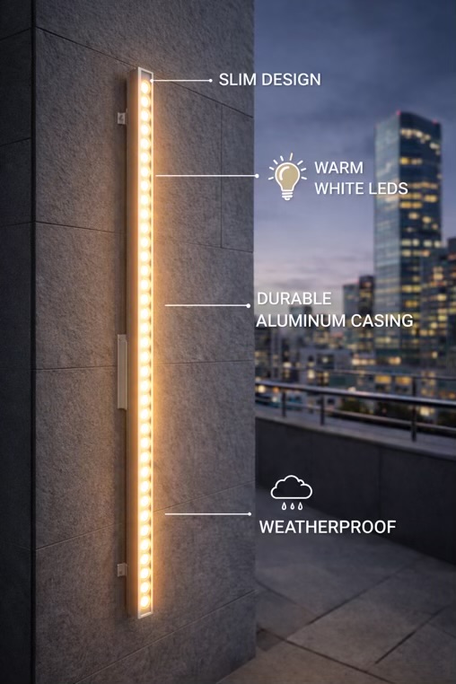 1M LED Wall Washer Light – Outdoor Waterproof