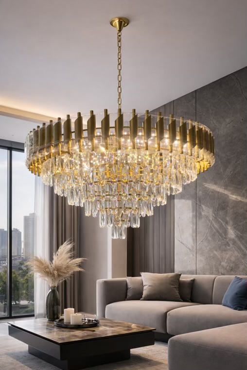 Gold Crystal Chandelier (800mm, 3CCT)