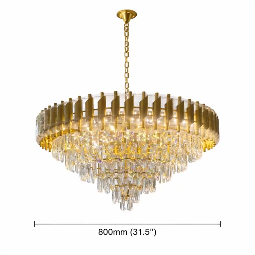Gold Crystal Chandelier (800mm, 3CCT)