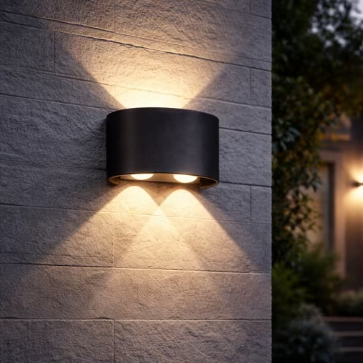 2 Up 2 Down LED Wall Light – Black IP65