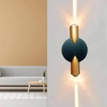Up Down Outdoor Wall Light – Brass & Black