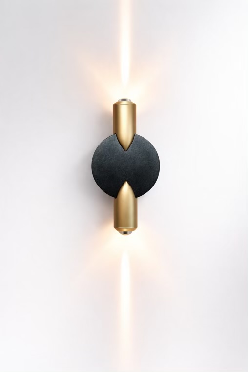 Up Down Outdoor Wall Light – Brass & Black