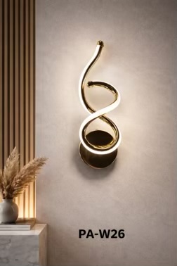 Luxury Golden Spiral Curve Designer Wall Light