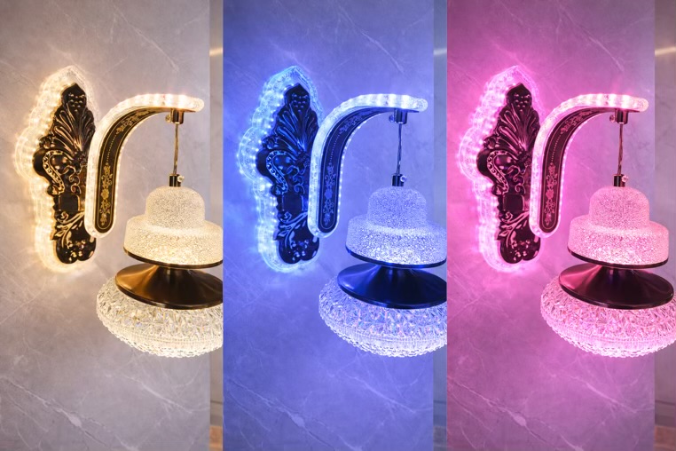 Crystal Wall Light – 3 Color LED