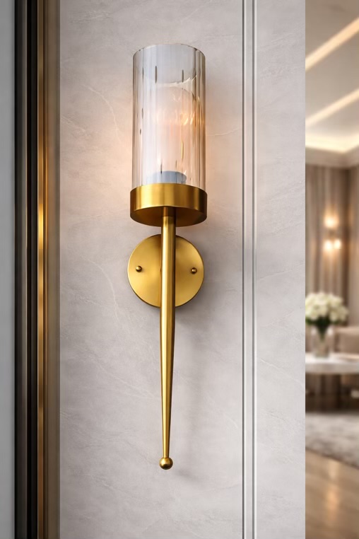 “Amber Glass Decorative Wall Light”