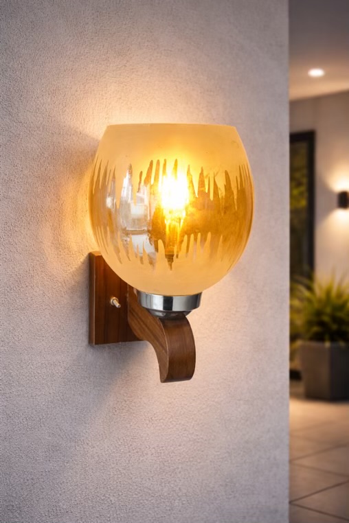 Antique Wooden Wall Light