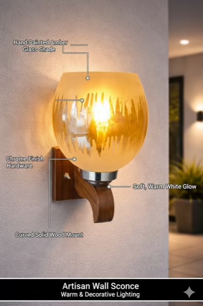 Antique Wooden Wall Light