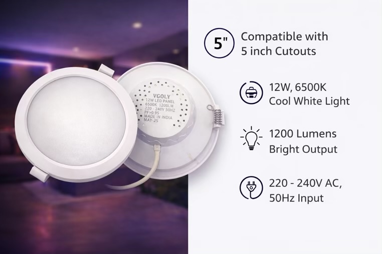 VGOLY 12W Round LED Panel Light
