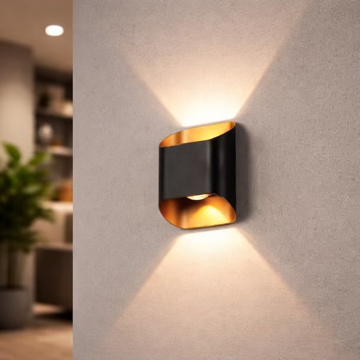 Modern Black Gold Up Down Wall Light