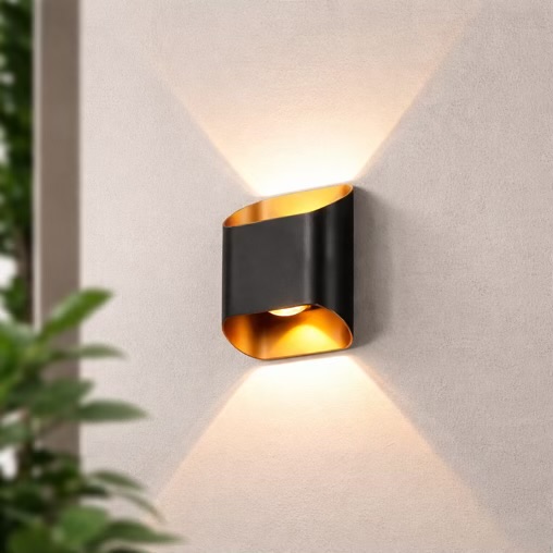 Modern Black Gold Up Down Wall Light