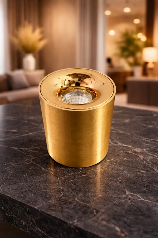 12W Gold Finish COB Drum Light