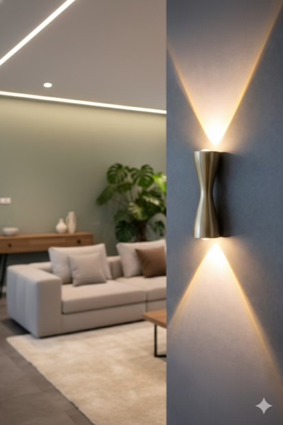 Golden Up Down Slim LED Wall Light