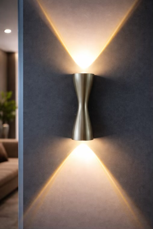 Golden Up Down Slim LED Wall Light