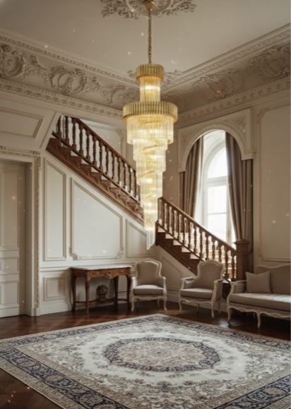 Long Height Gold LED Chandelier – 3 Color