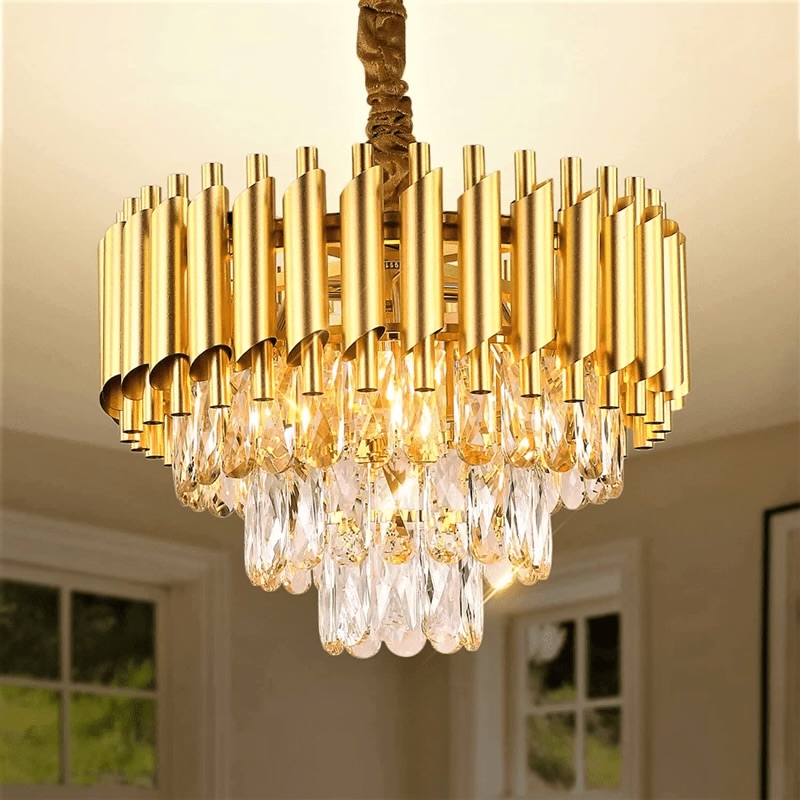 Golden Chandelier 400mm – Luxury Hanging Light