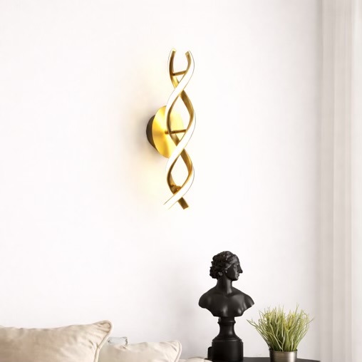 Modern Gold Spiral LED Wall Light