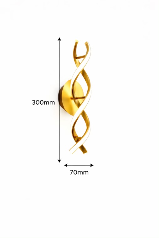 Modern Gold Spiral LED Wall Light