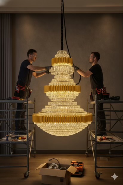Designer Double Height Chandelier