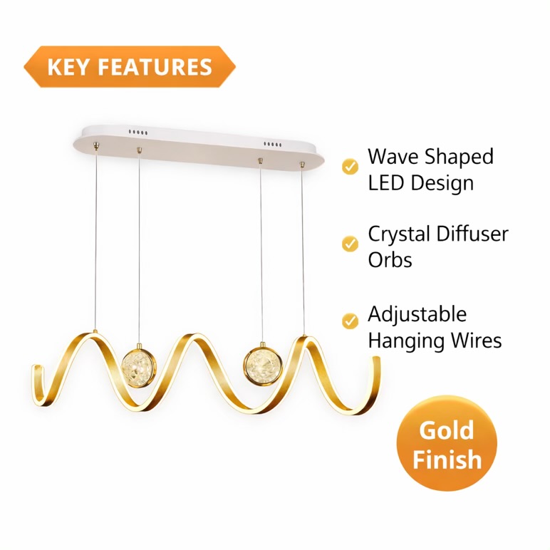 Gold Crystal Hanging Light