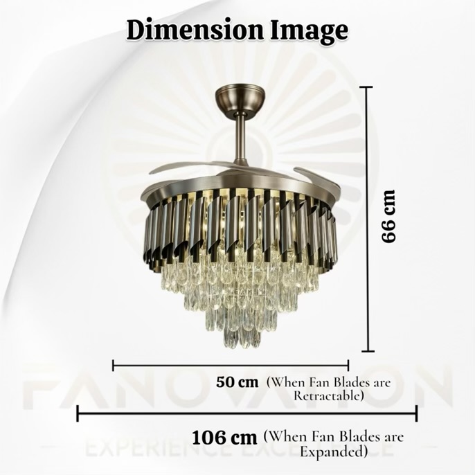 Gold Crystal Chandelier Fan