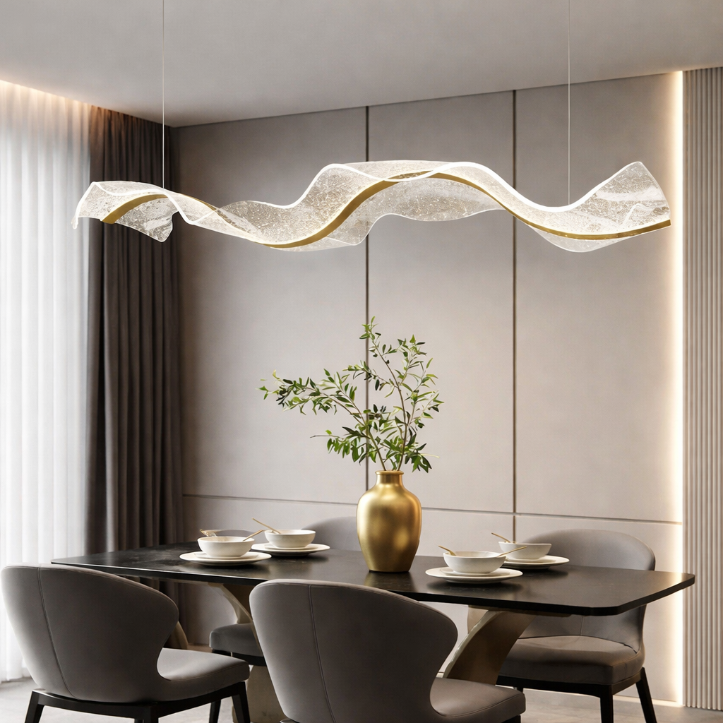 Luxury Wave LED Dining Chandelier