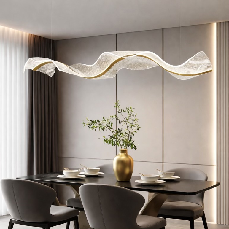 Luxury Wave LED Dining Chandelier