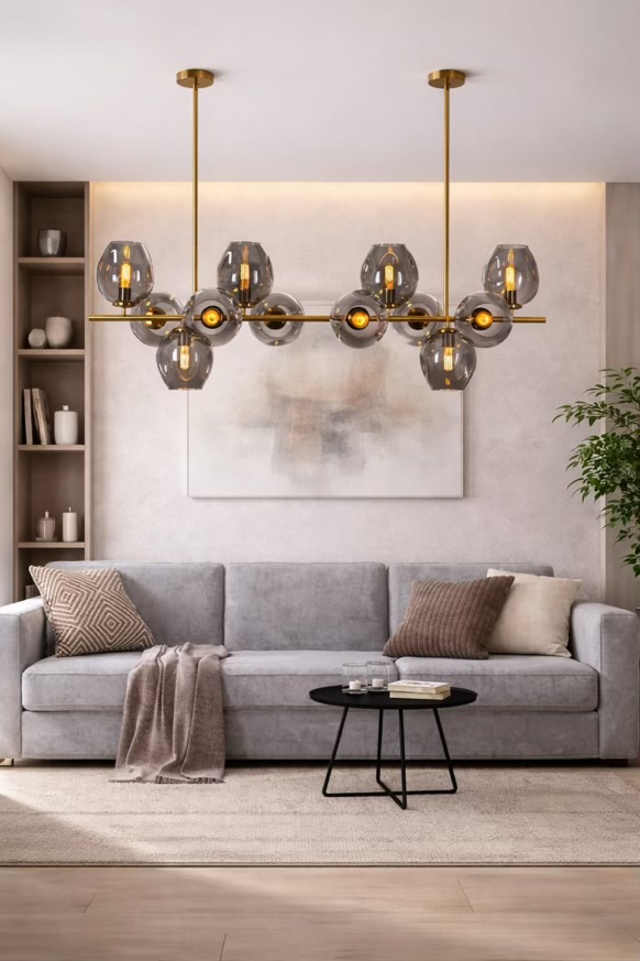 Glass Chandelier For Living Room
