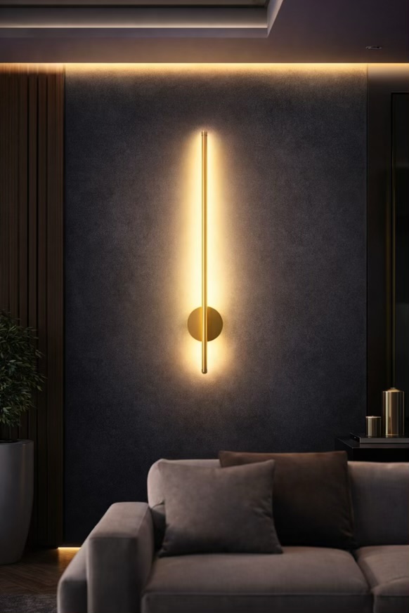 Gold Vertical Wall Sconce Light