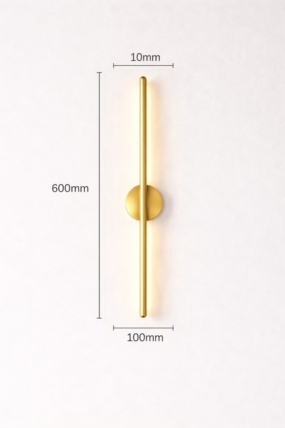 Gold Vertical Wall Sconce Light