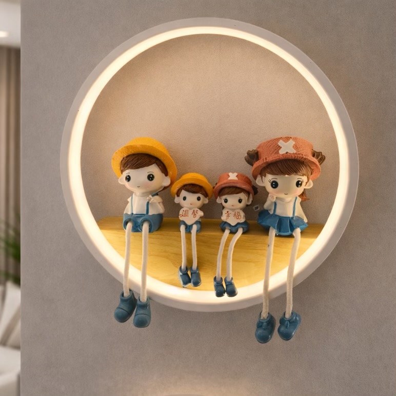 Cute Kids LED Ring Wall Light