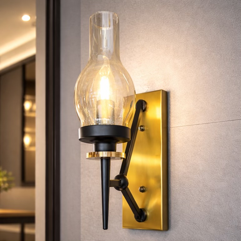 Glass Wall Lamp With Warm LED