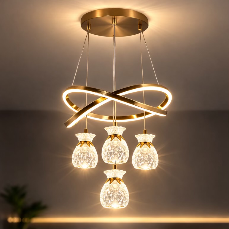 4 Glass LED Pendant Light