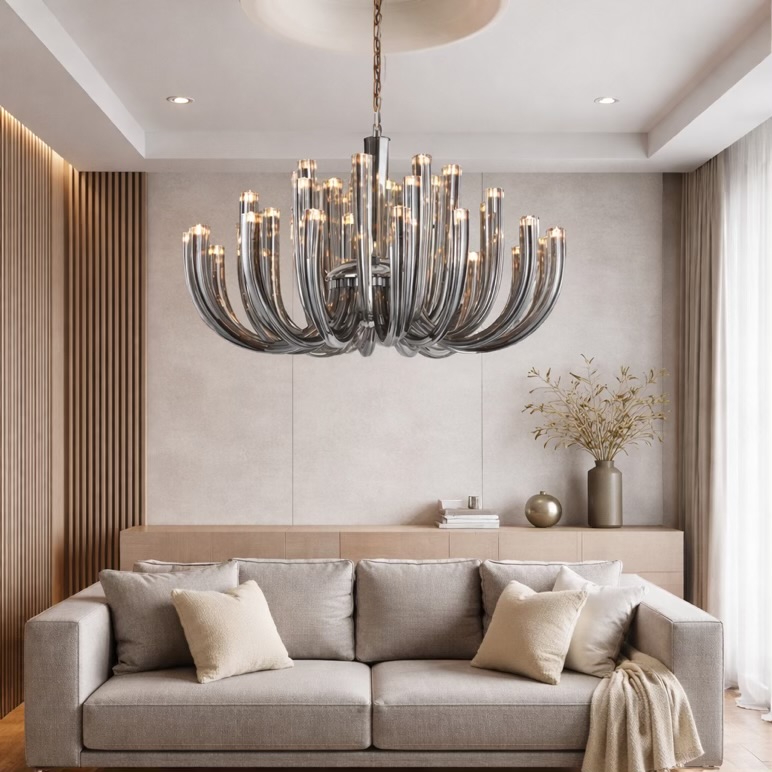 Smoke Glass Modern Chandelier
