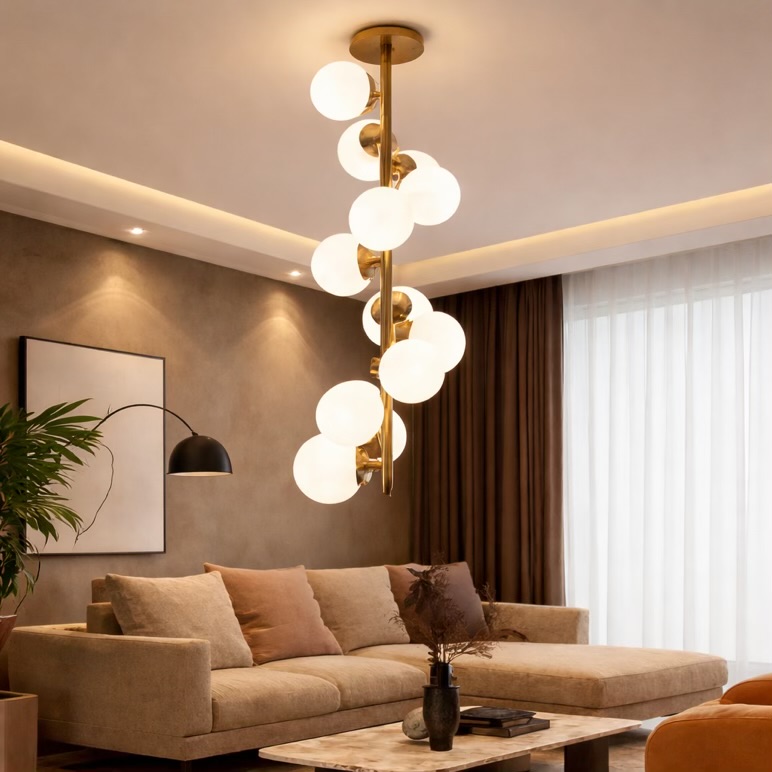 Glass Ball Hanging Chandelier