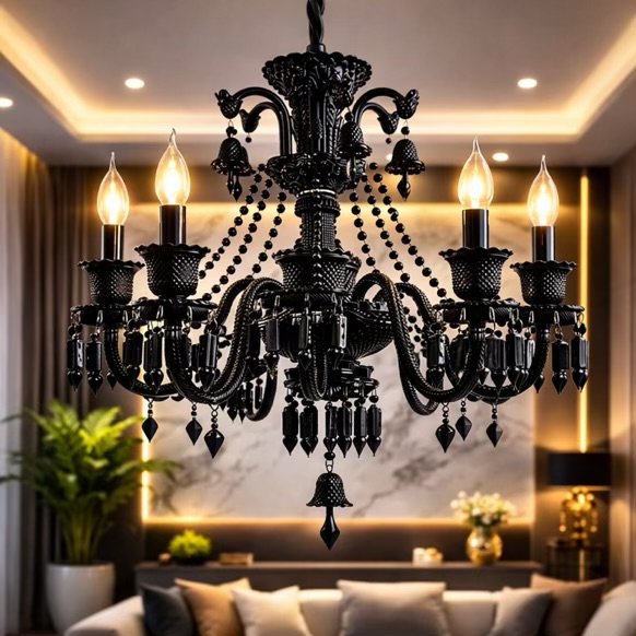 Black Crystal Chandelier