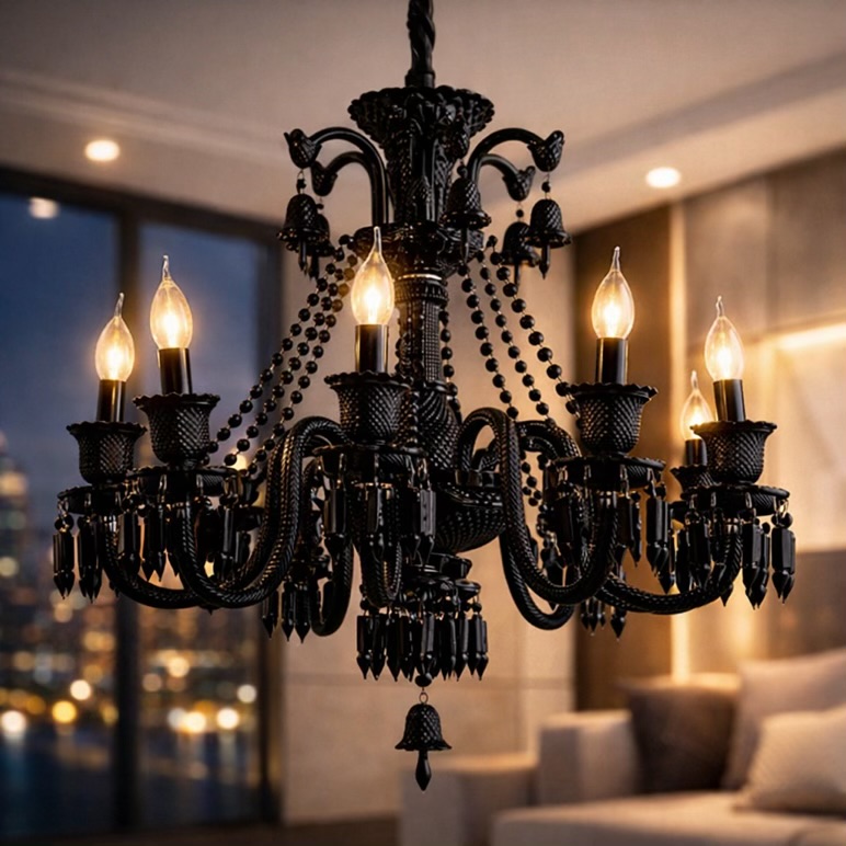 Black Crystal Chandelier