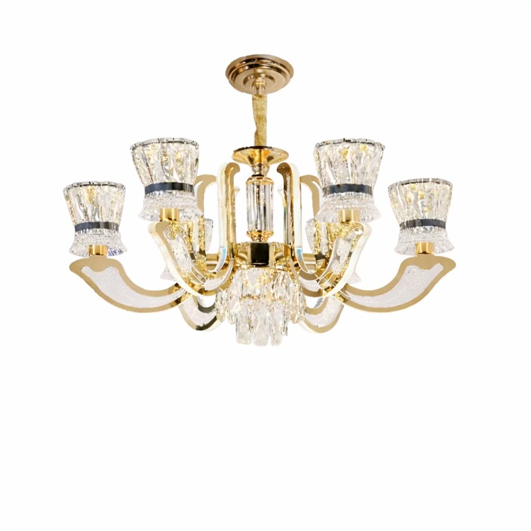 6 Light Glass Chandelier